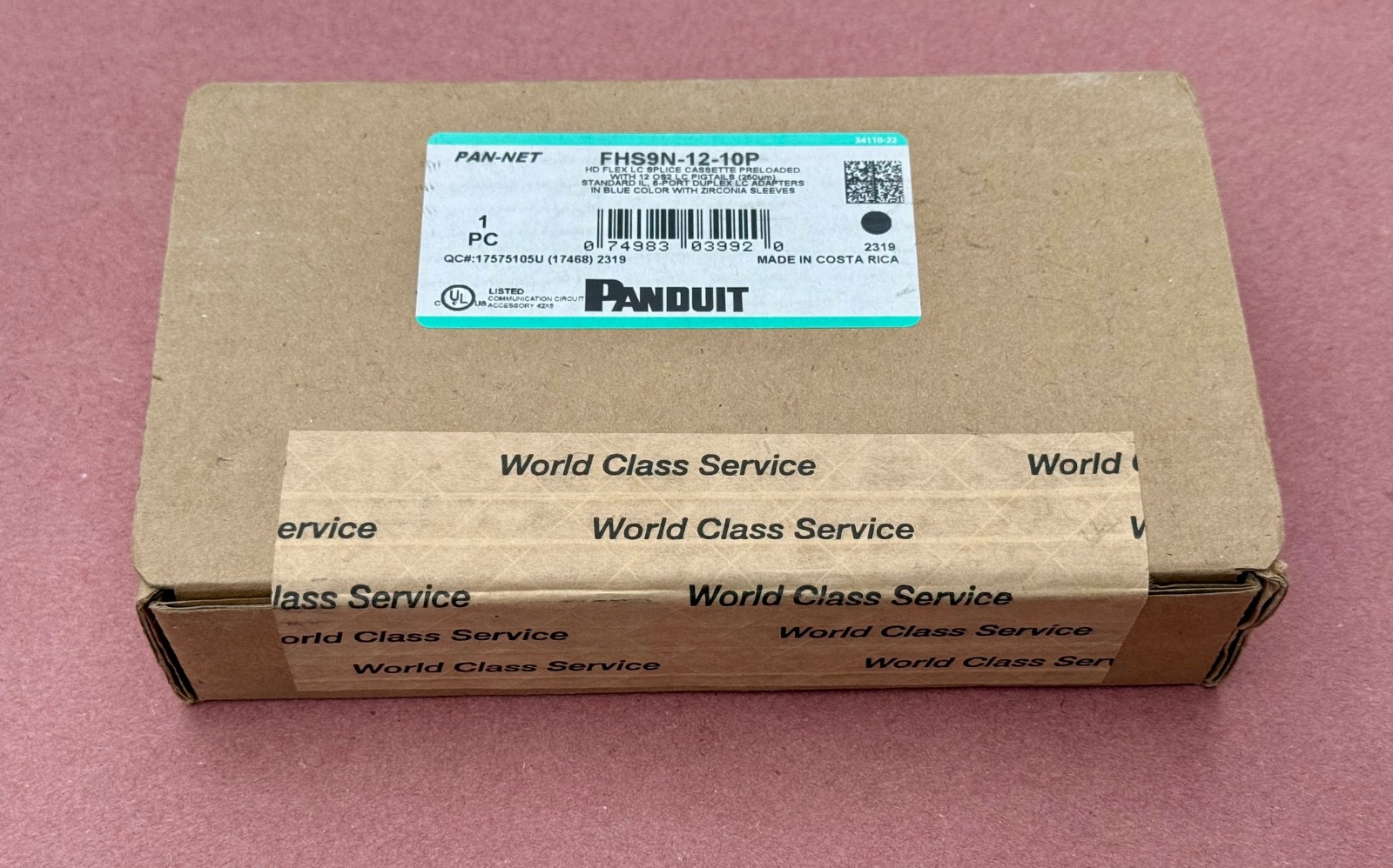 FHS9N-12-10-P HD FLEX LC SPLICE CASSETTE  PRELOADED W/12 OS2 LC PIGTAILS