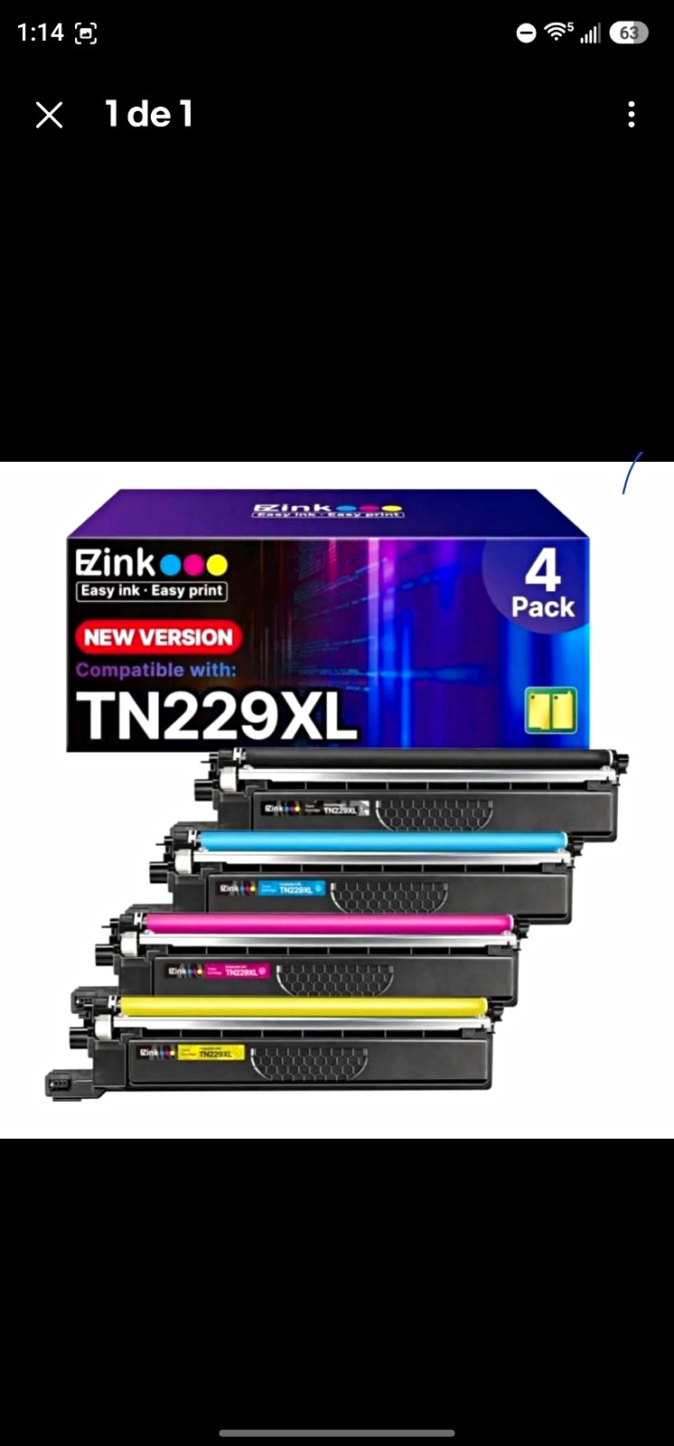 E-Z Ink TN229XL Compatible Toner 4 Pack for Brother Laser BK/C/M/Y