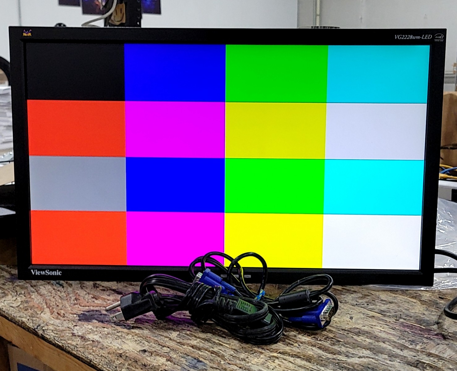 ViewSonic VS14298 VG2228WM-LED 22" LED Widescreen Monitor DVI VGA USB SEE NOTES