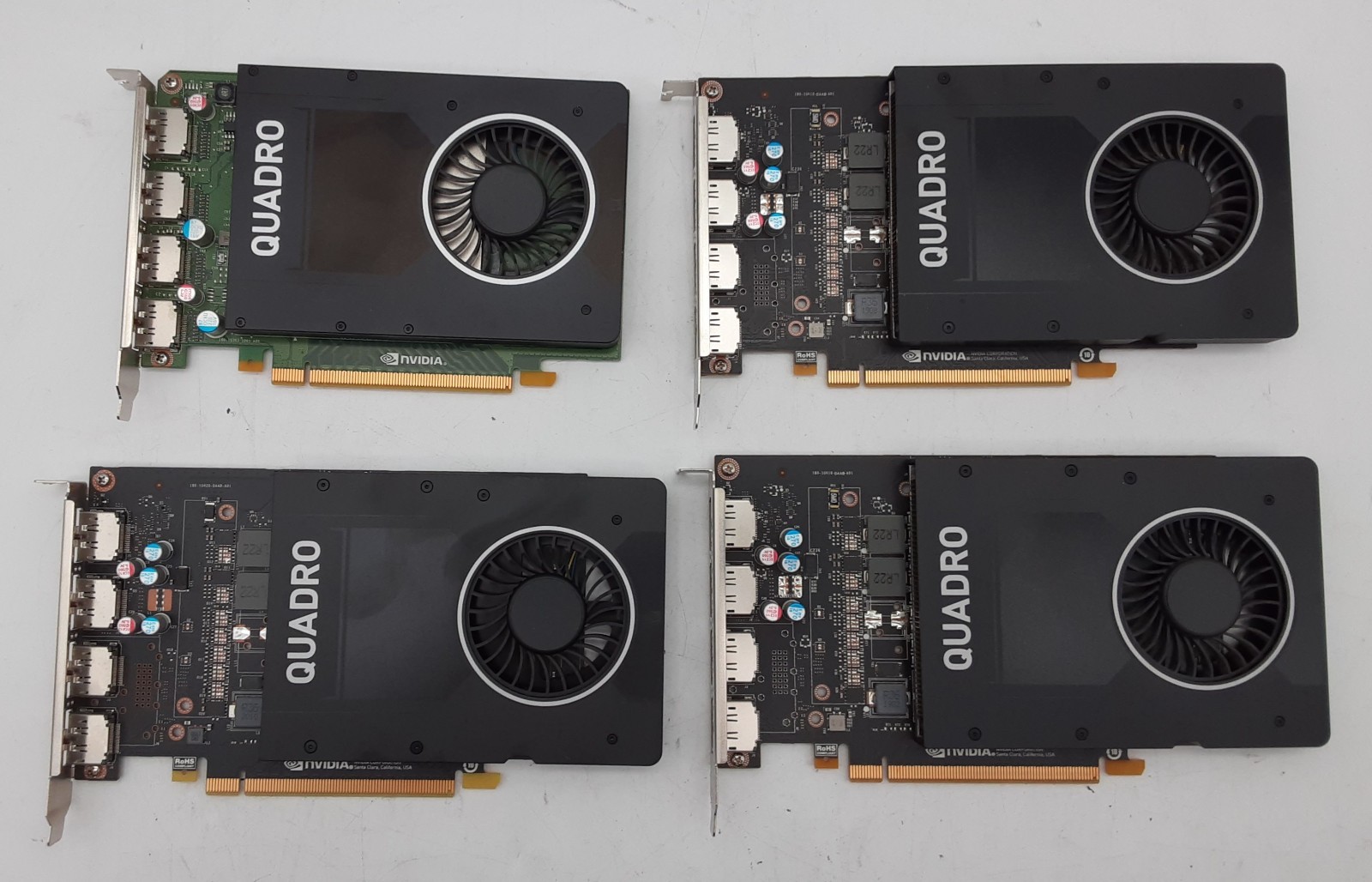 *LOT OF 4* NVIDIA Quadro GDDR5 Graphics Cards | M2000 x1 | P2000 x2 | P2200 x1