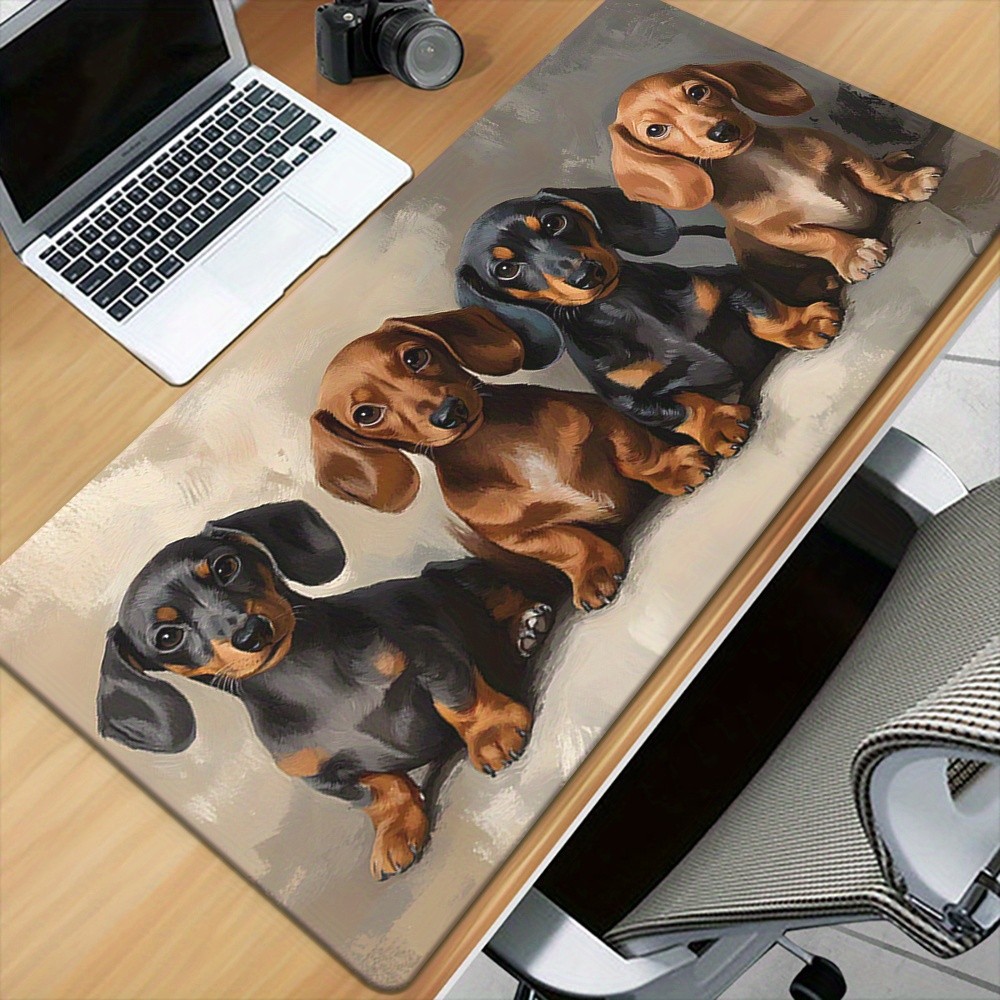 1pc Sausage Dog Pattern High Definition Printed XXL Mouse Pad, Multifunctional