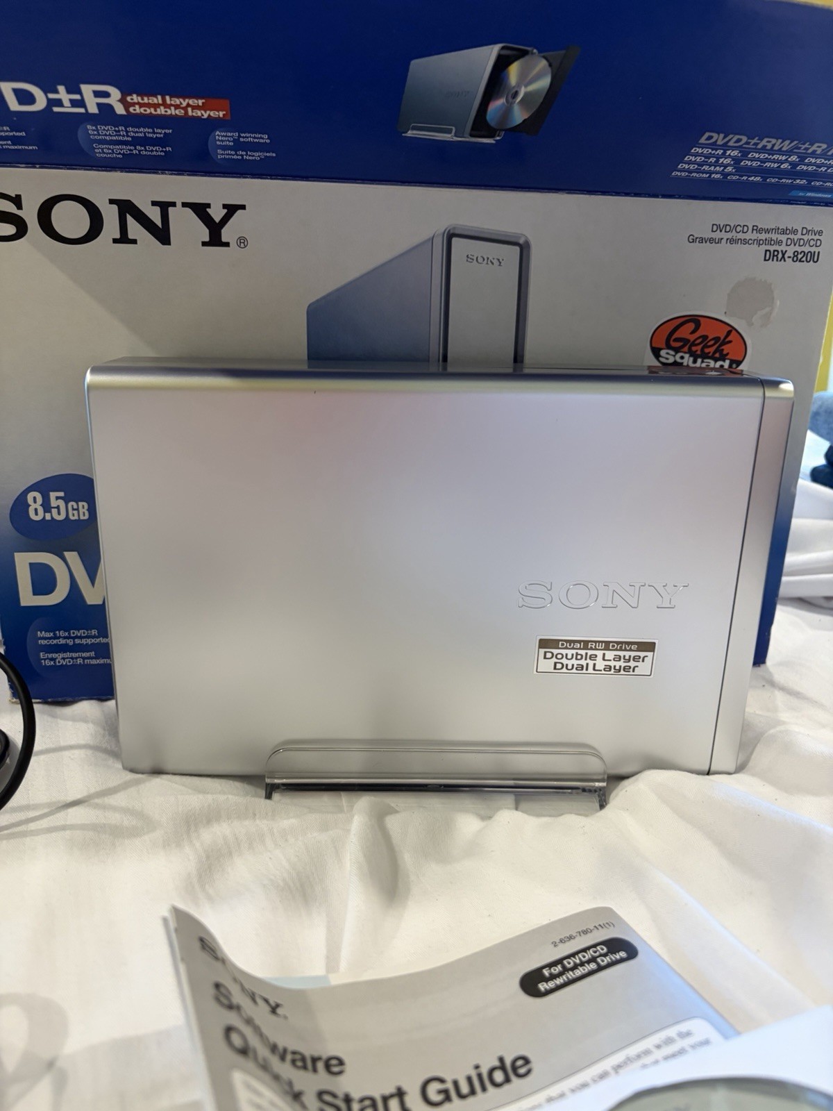 Sony DRX-820U External Double/Dual Layer DVD/CD ReWriteable Drive - Open Box