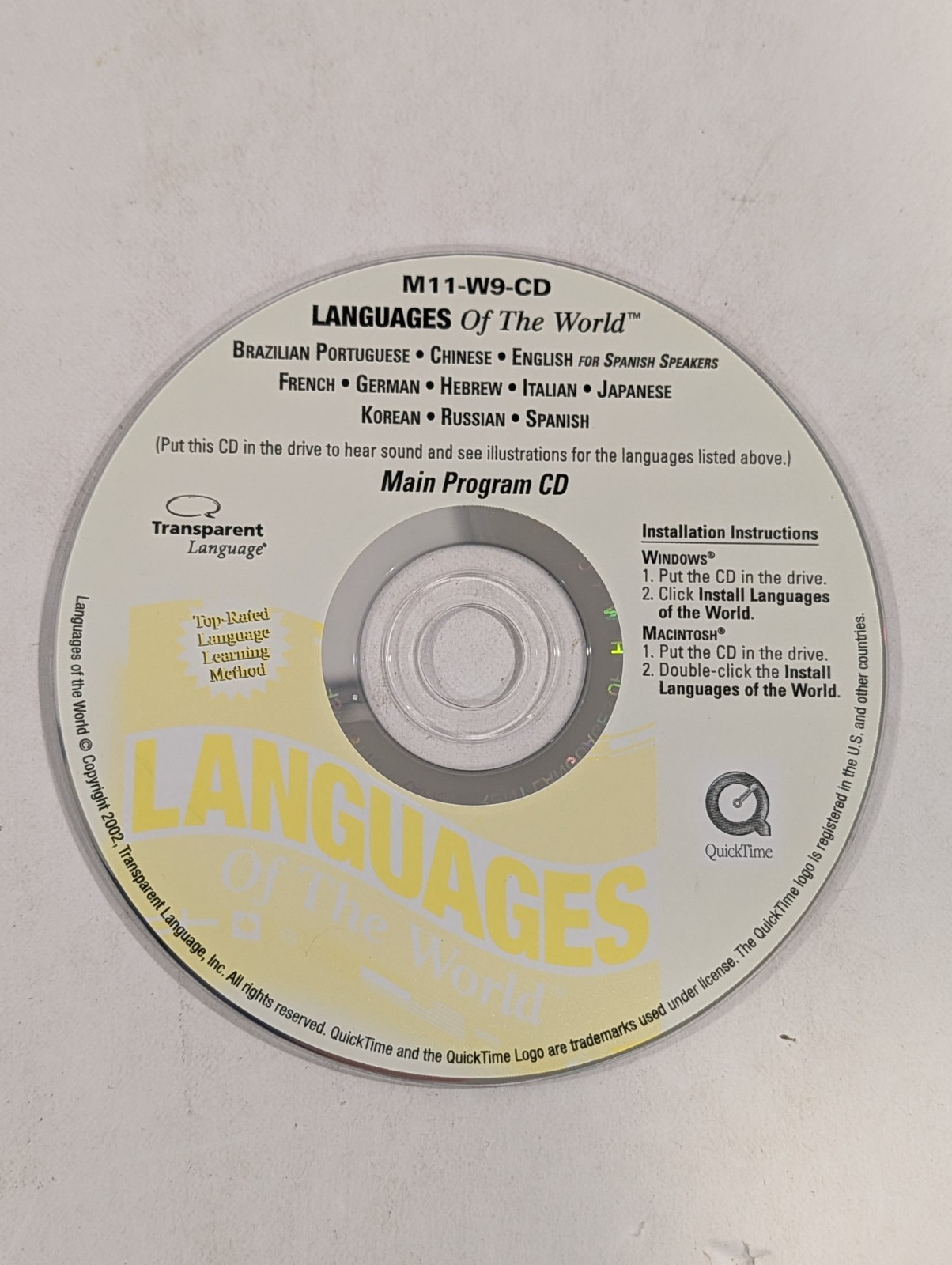 Languages of the World PC CD-ROM | Transparent Languages | Main Program CD