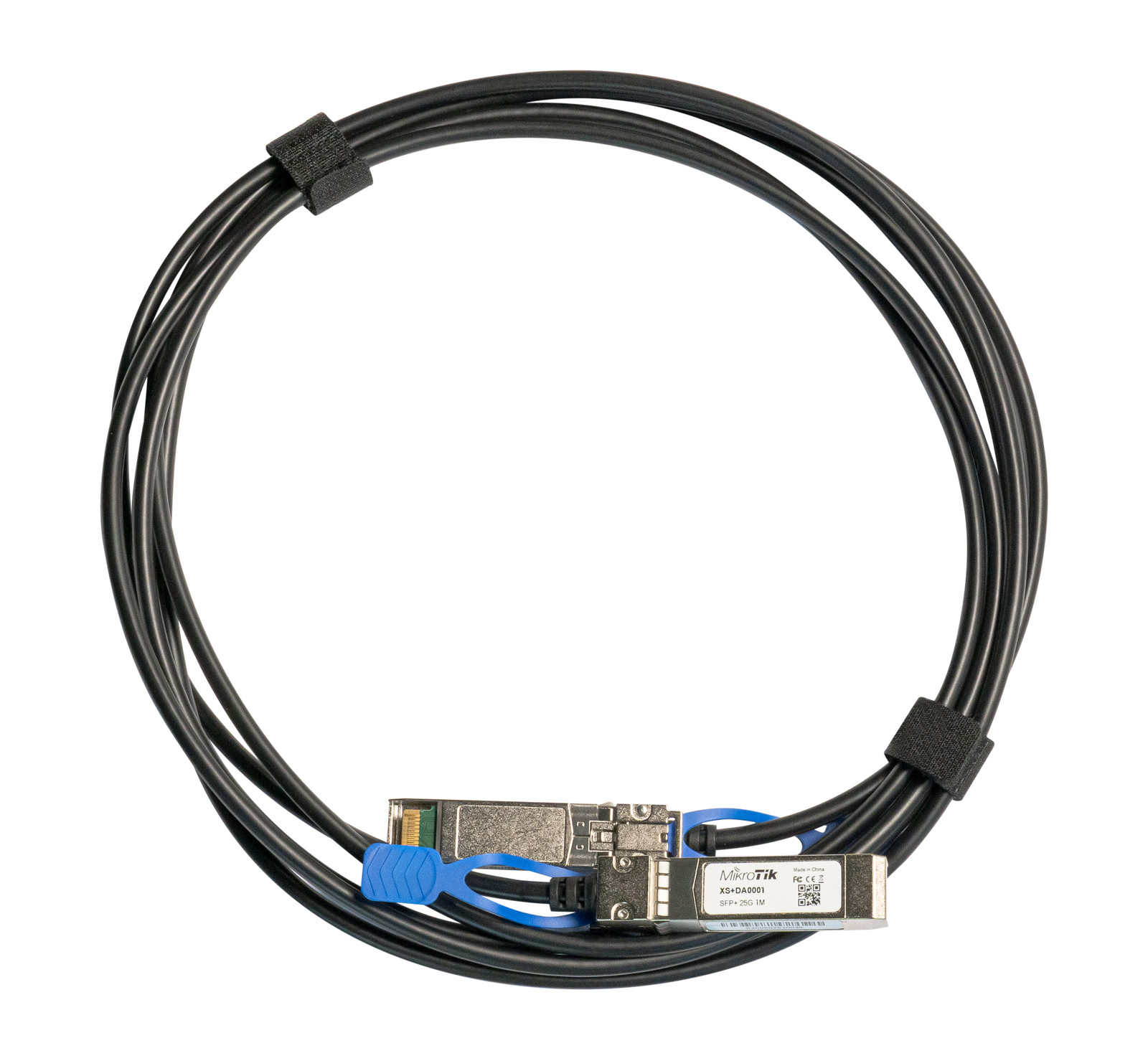 Mikrotik XS+DA0001 Attached cable with support up to 25G SFP28 standard.