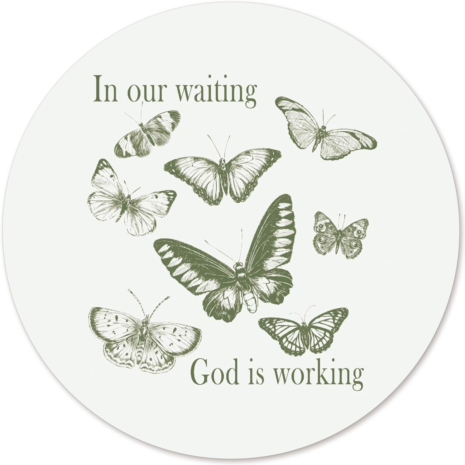 Green Christian round Mouse Pad, Christian Scripture Quote Mousepad