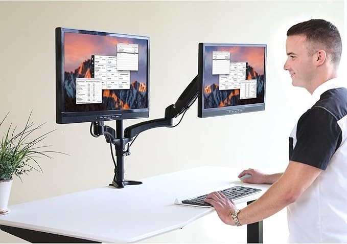 Seville Classics AIRLIFT 360 Ultra Gas-Spring Adjustable Desk Mount Monitor new