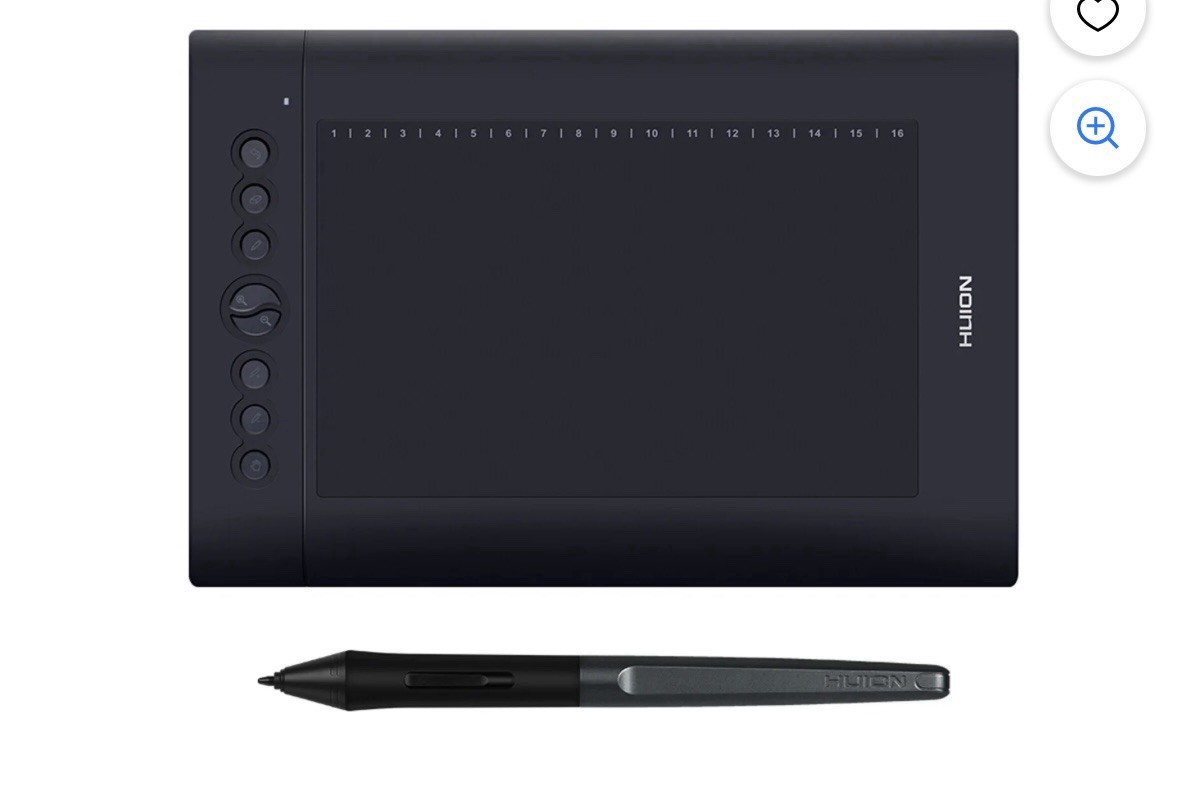 Huion H610Pro V2 Graphics Tablet Battery-Free Pen Tilt Certified New