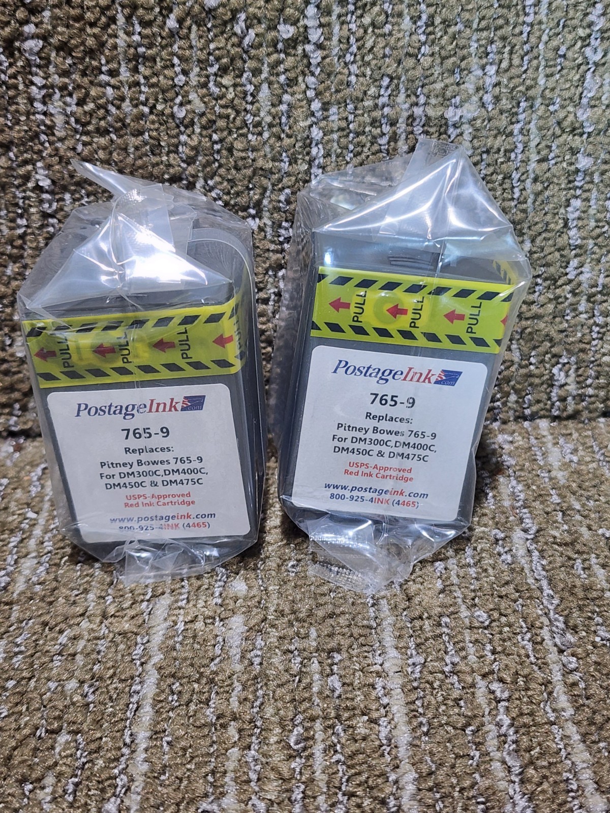 2 Pack Lot Of 765-9 Red Ink Cartridge For Pitney Bowes DM300 DM400 DM450 DM475
