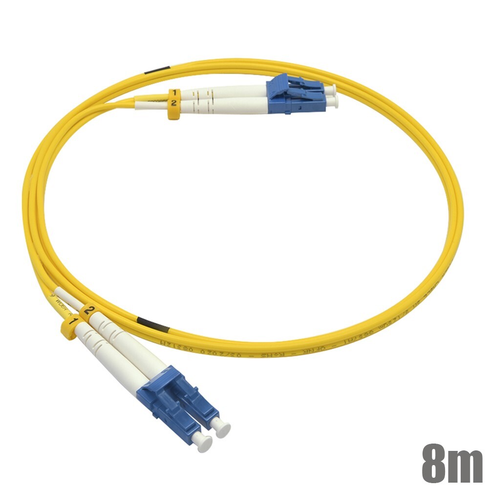8M LC-LC Duplex Singlemode 9/125 Fiber Optic Cable Patch Network Cord