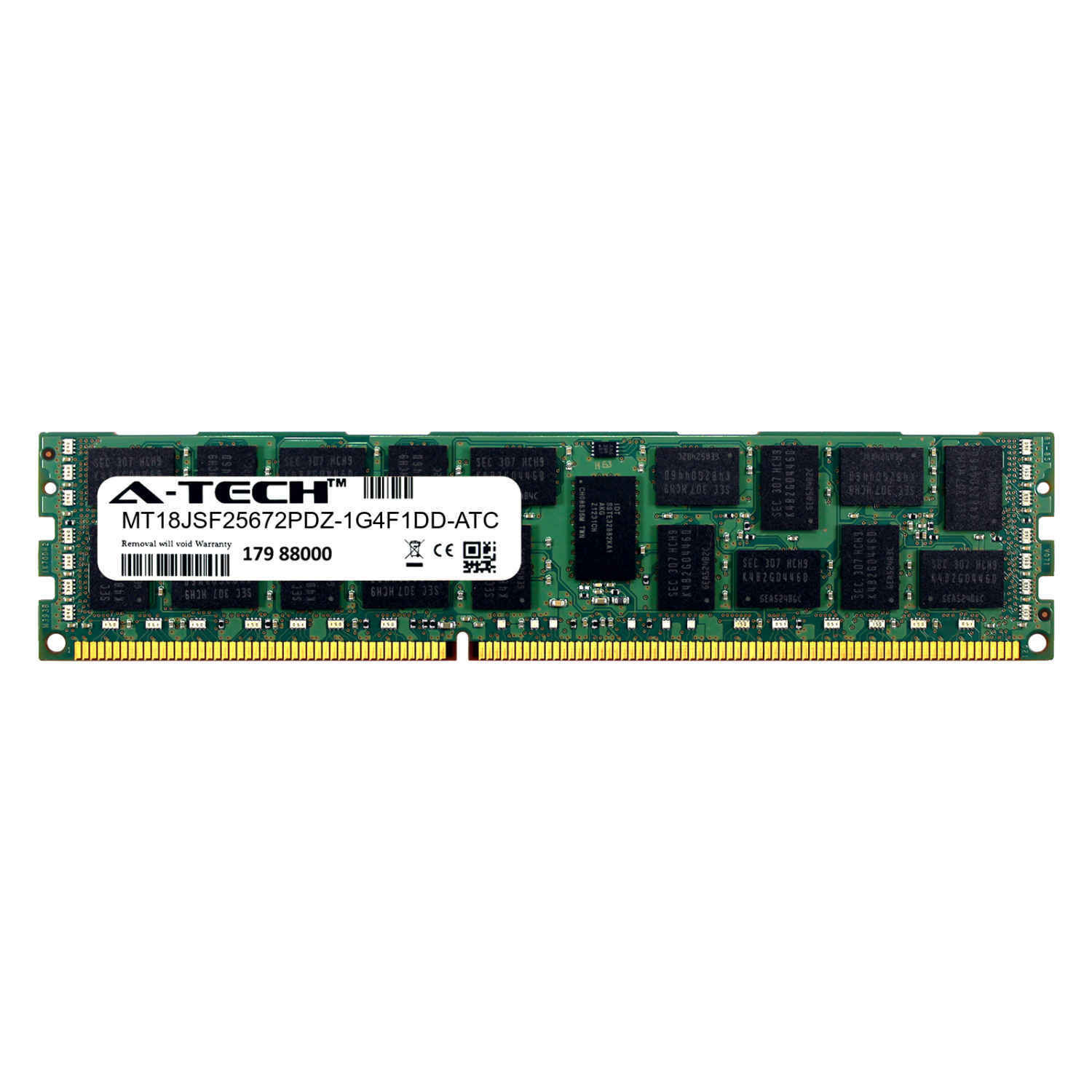 2GB PC3-10600R RDIMM (Replacement for Micron MT18JSF25672PDZ-1G4F1DD) Memory RAM