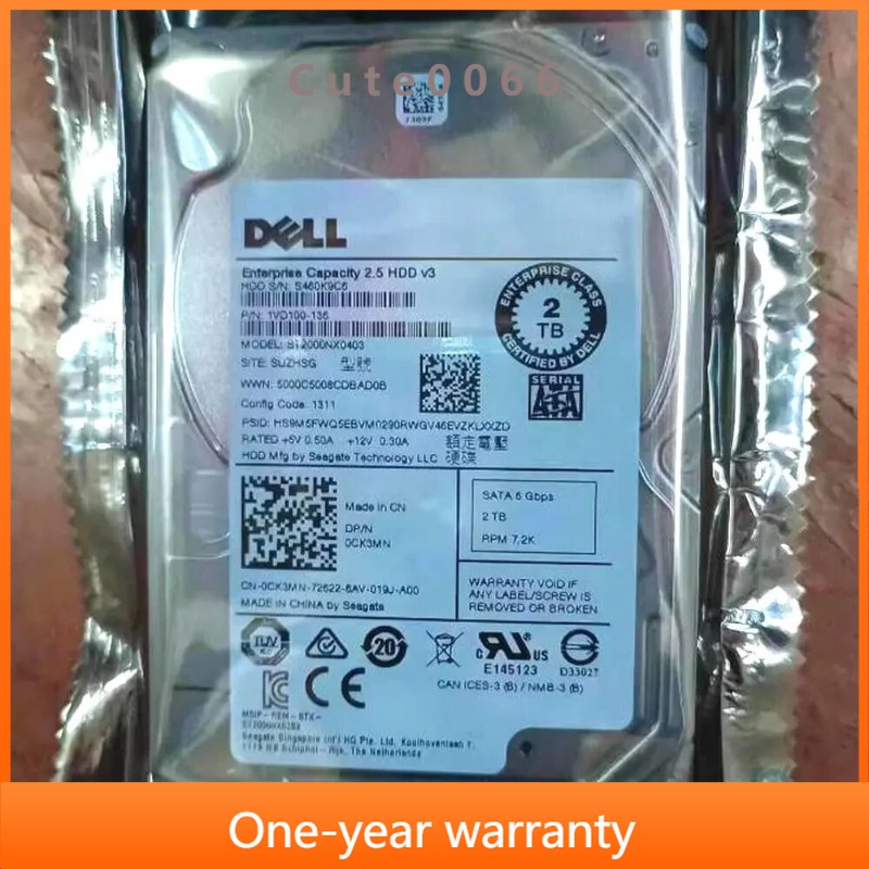 Dell ST2000NX0403 2T SATA 2.5 inch 7.2K CK3MN server hard drive
