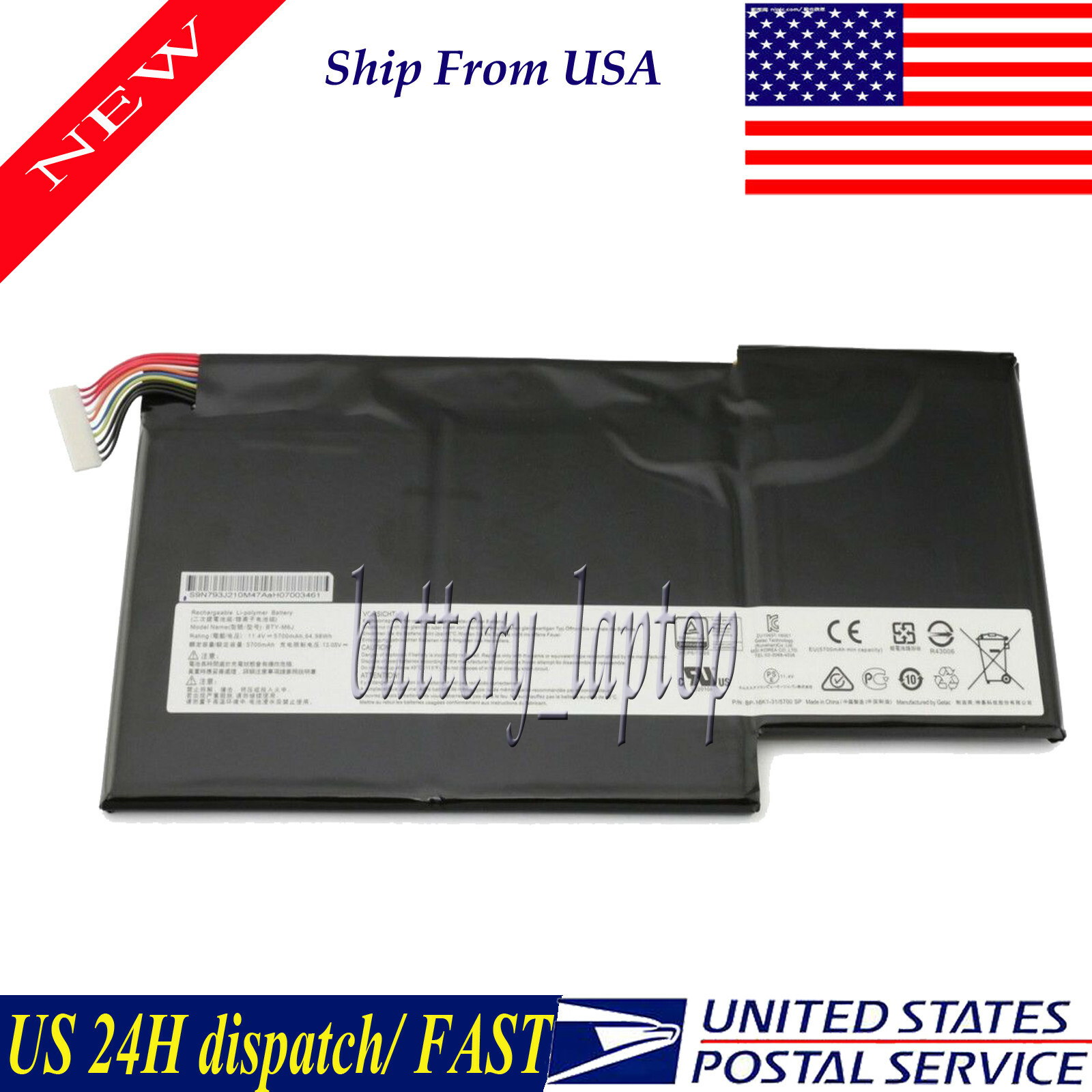 New Battery For MSI GS63VR Stealth Pro Series GS63VR 7RF-239CN GS63VR 6RF-095CN
