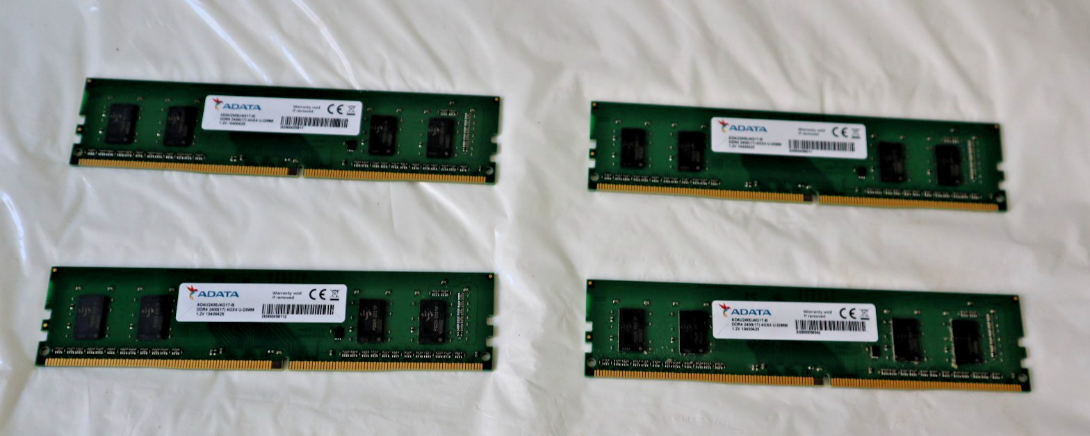 4 X ADATA 4GB DDR4 2400 PC RAM DIMM Memory AD4U2400J4G17-B Total of 16GB