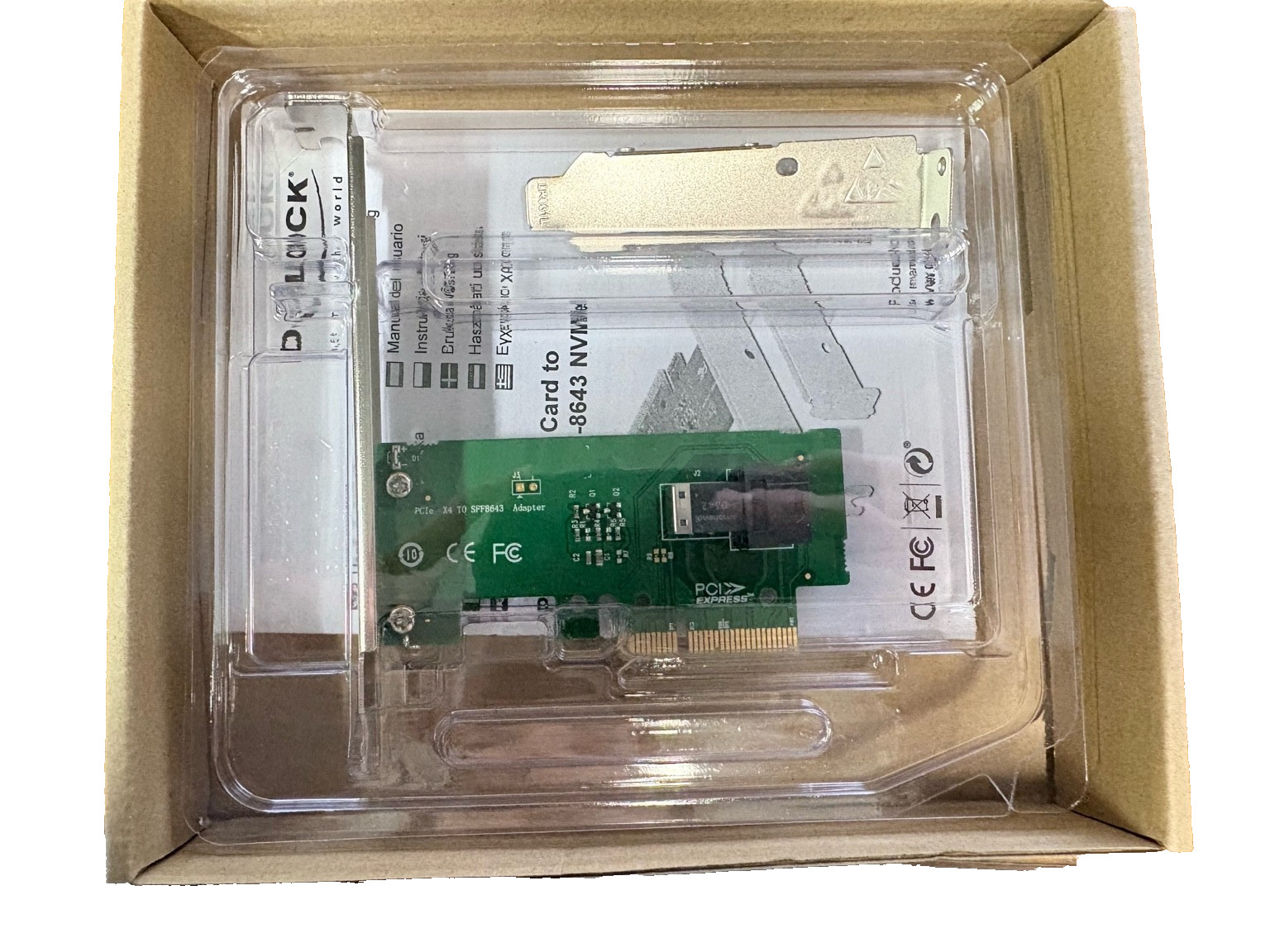 Delock PCIe x4 Card to SFF-8643 NVMe Adapter | U.2 | 12Gbps
