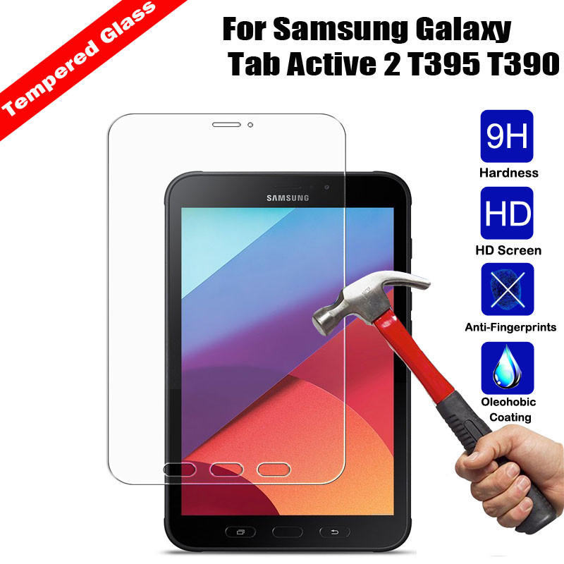 2Pcs Tempered Glass Screen Protector For Samsung Galaxy Tab Active 2 T395 T390