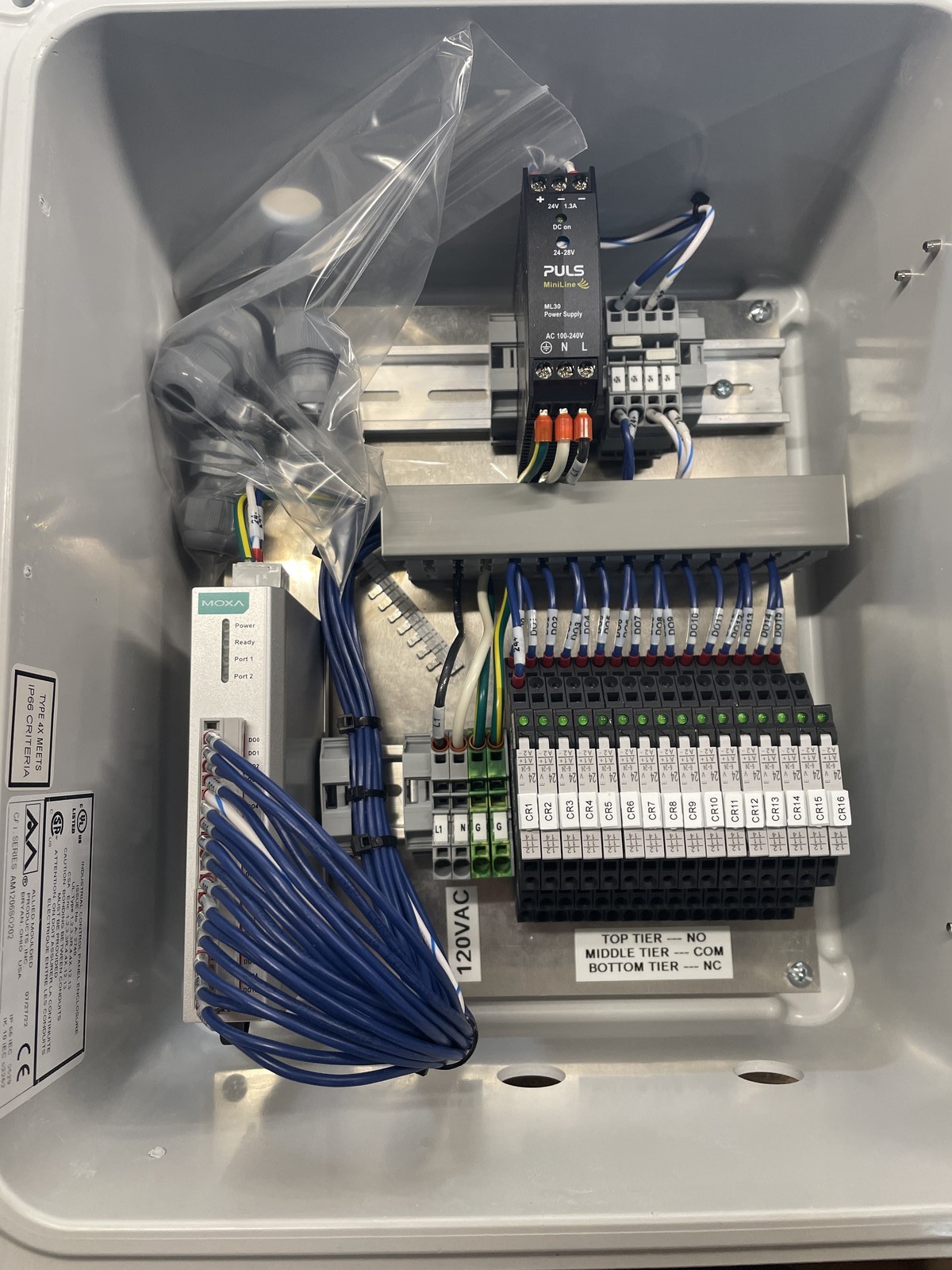 Moxa ioLogik E1211 16-Relay Control Panel IPBD-0001-INTX Washify IP66