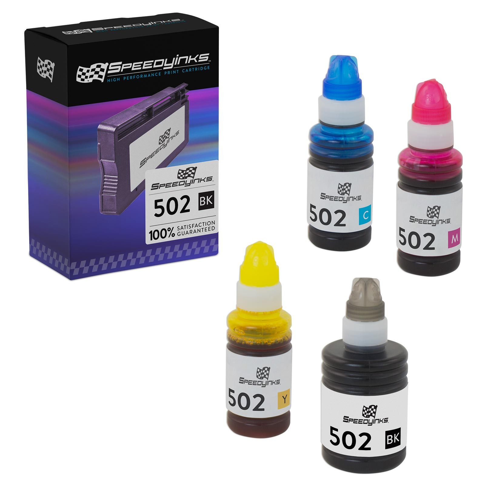 Compatible Ink Bottle  (4 Set - Black, Cyan, Magenta, Yellow)