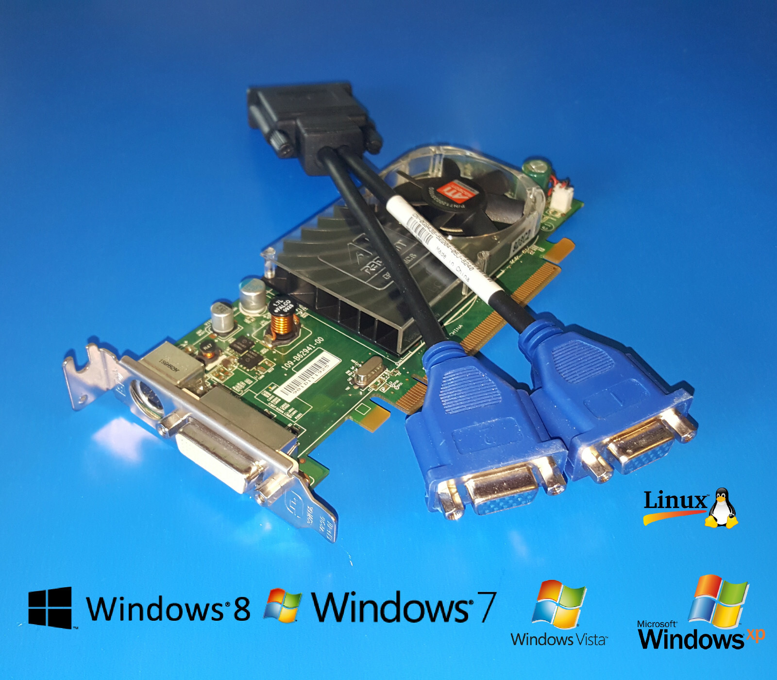 HP Compaq SFF dc7100 dc7600 dc7700 dc7800 Short Dual VGA Monitor Video Card 