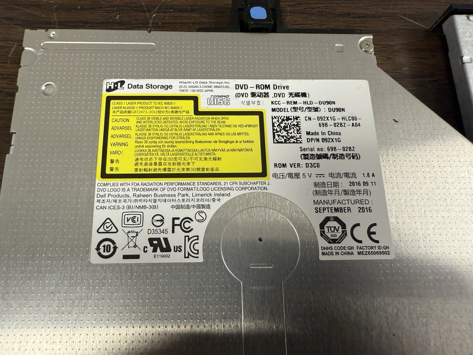 H.L Data Storage DU90N Dell 092X1G Optical SATA Slim DVD-ROM Drive