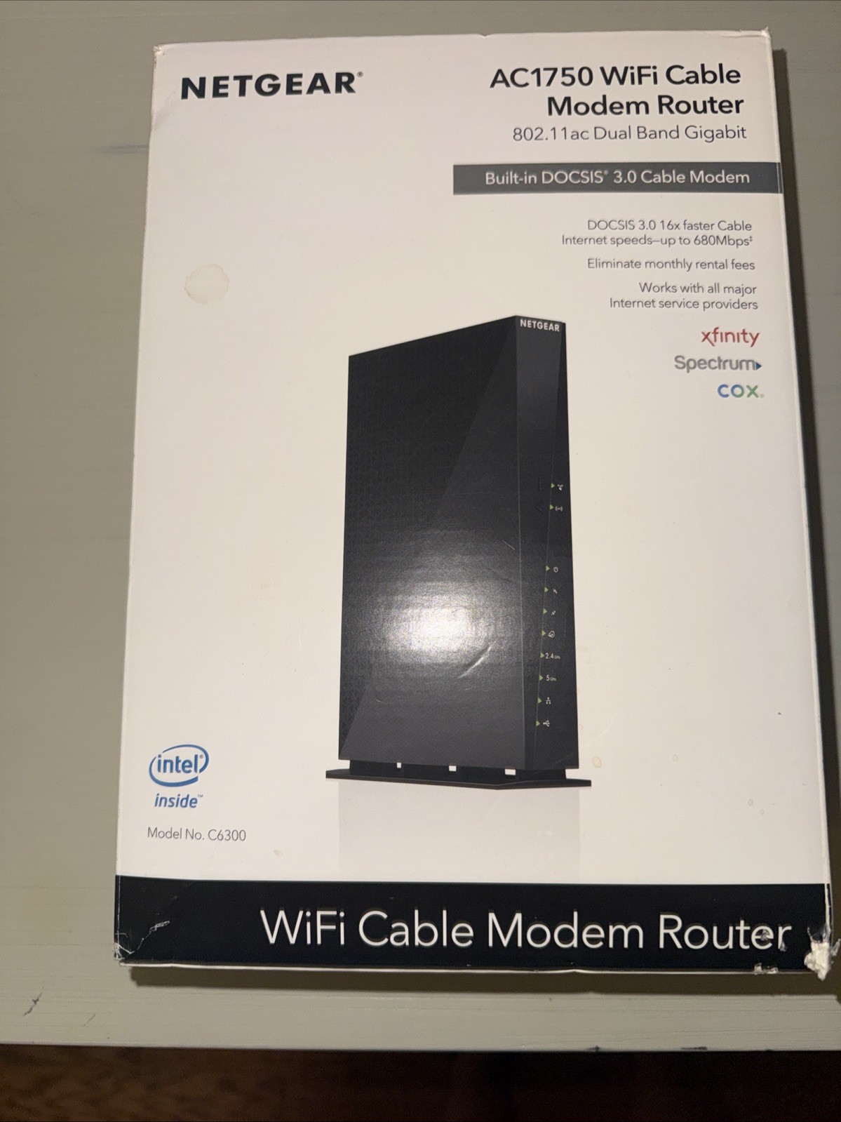 NETGEAR AC1750 WiFi Cable Modem Router C6300 DOCSIS 3.0 Dual Band Gigab