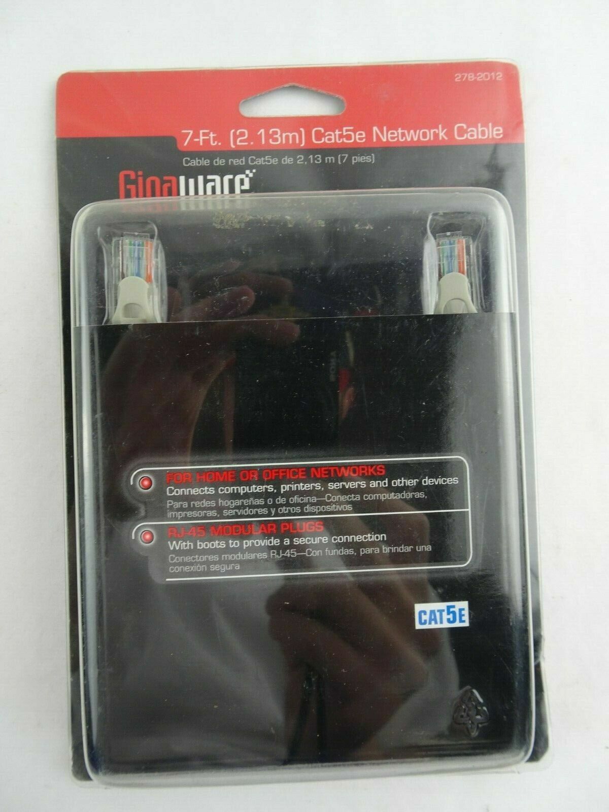 GIGAWARE CAT5E 278-1764 7ft Network Cable HIGH QUALITY 