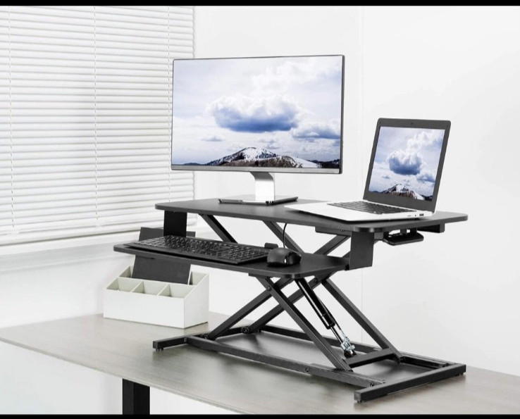Vivo Desk Riser Single Monitor Desk Stand Tilt Rotate VESA 75x75 100x100 Black