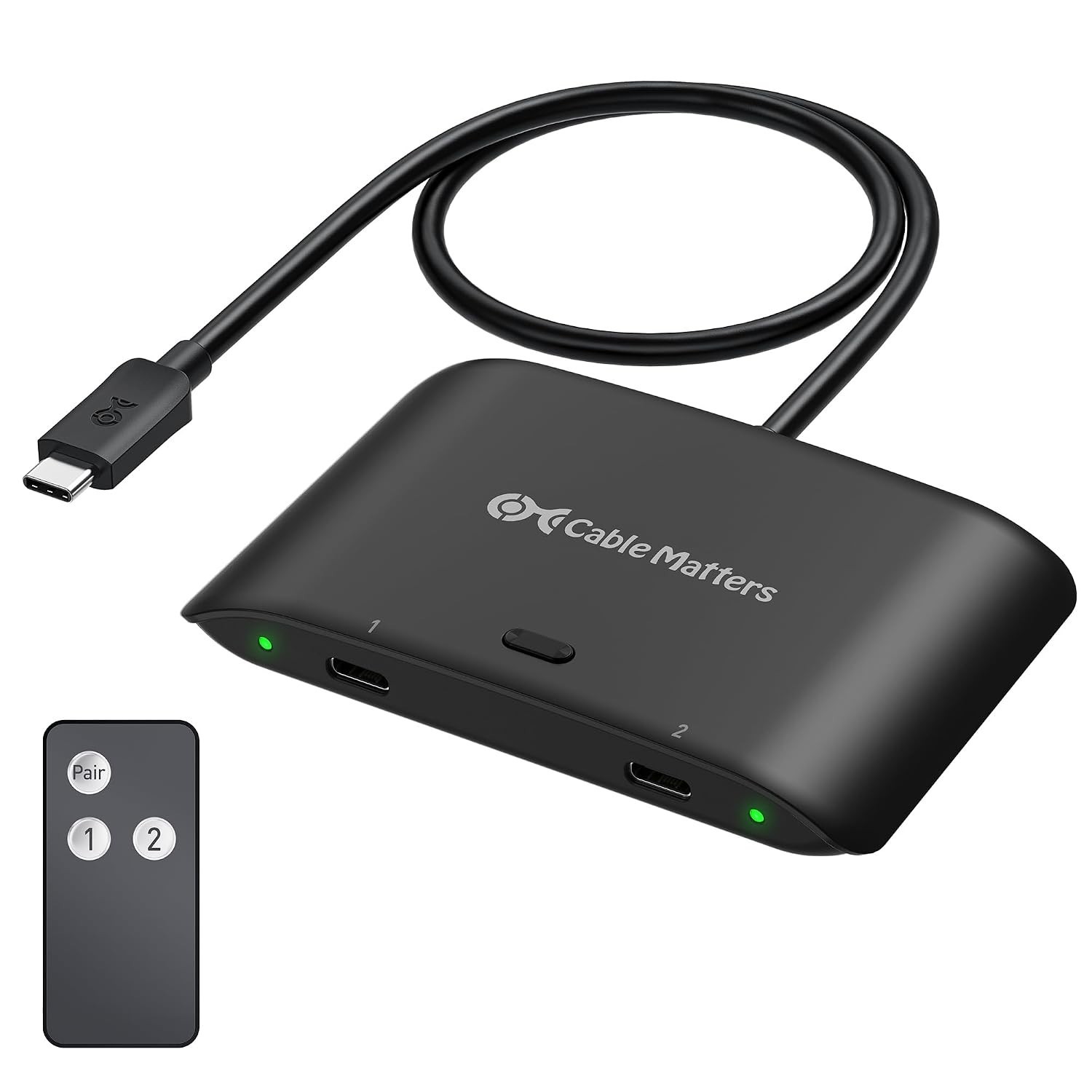 Cable Matters 20Gbps USB C KVM Switch for 2 Computers, 140W PD, Black