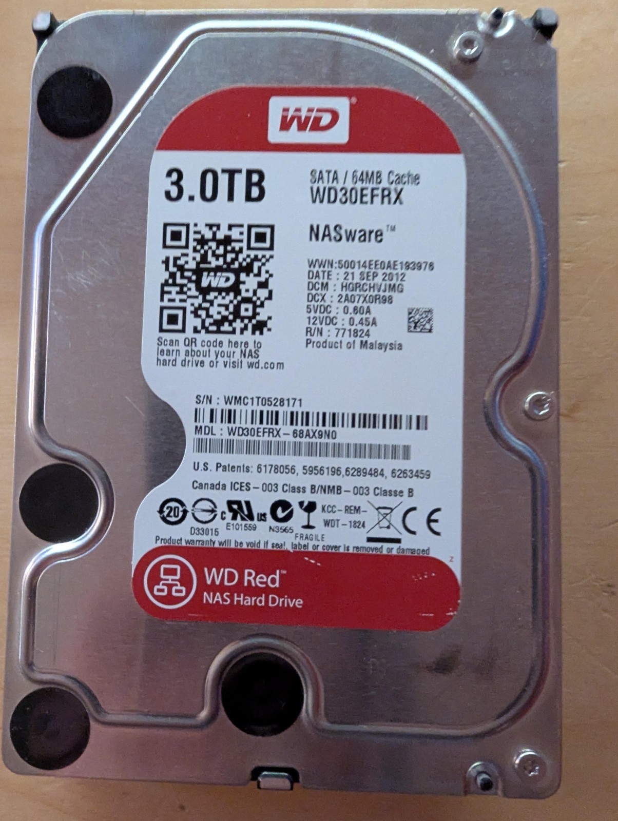 Western Digital WD 3.5" Western Digital Red 3TB SATA III 6Gbps HDD - Works great