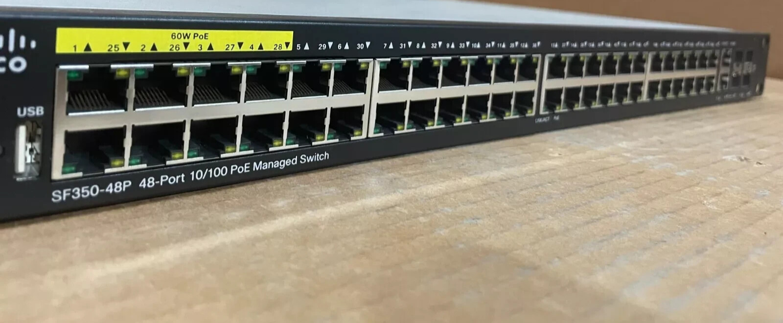 Cisco SF350-48P-K9 Gigabit 48-Port PoE Managed Network Switch
