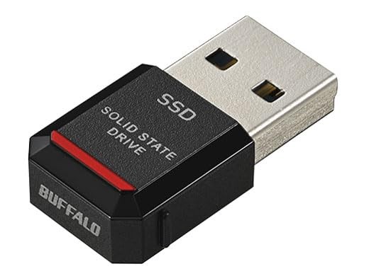 SSD 1TB Ultra-small Portable USB3.2 Gen2 Read 600MB/s Black Buffalo SSD-PST1.0U3