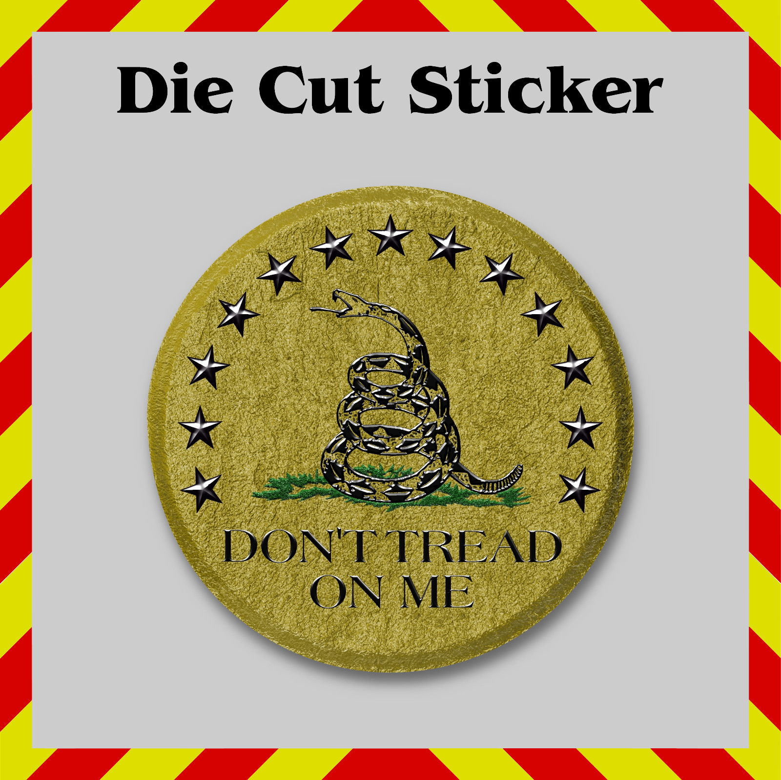 Gadsden Don't Tread On Me Waterproof Sticker Decal for Water Bottles & Laptops