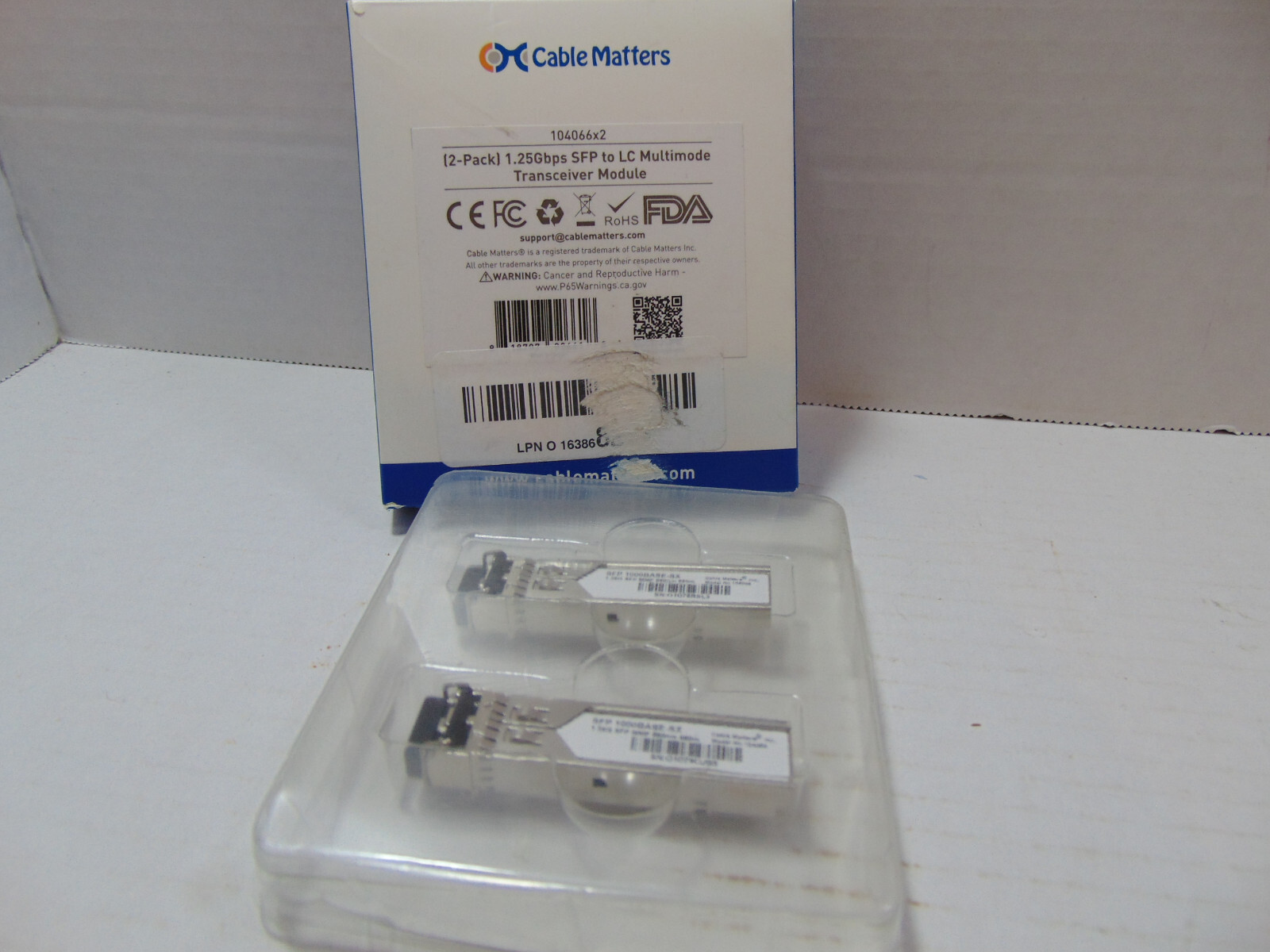 Cable Matters 2-pack -- 1.25Gbps SFP to LC Moutimode Transceiver Module