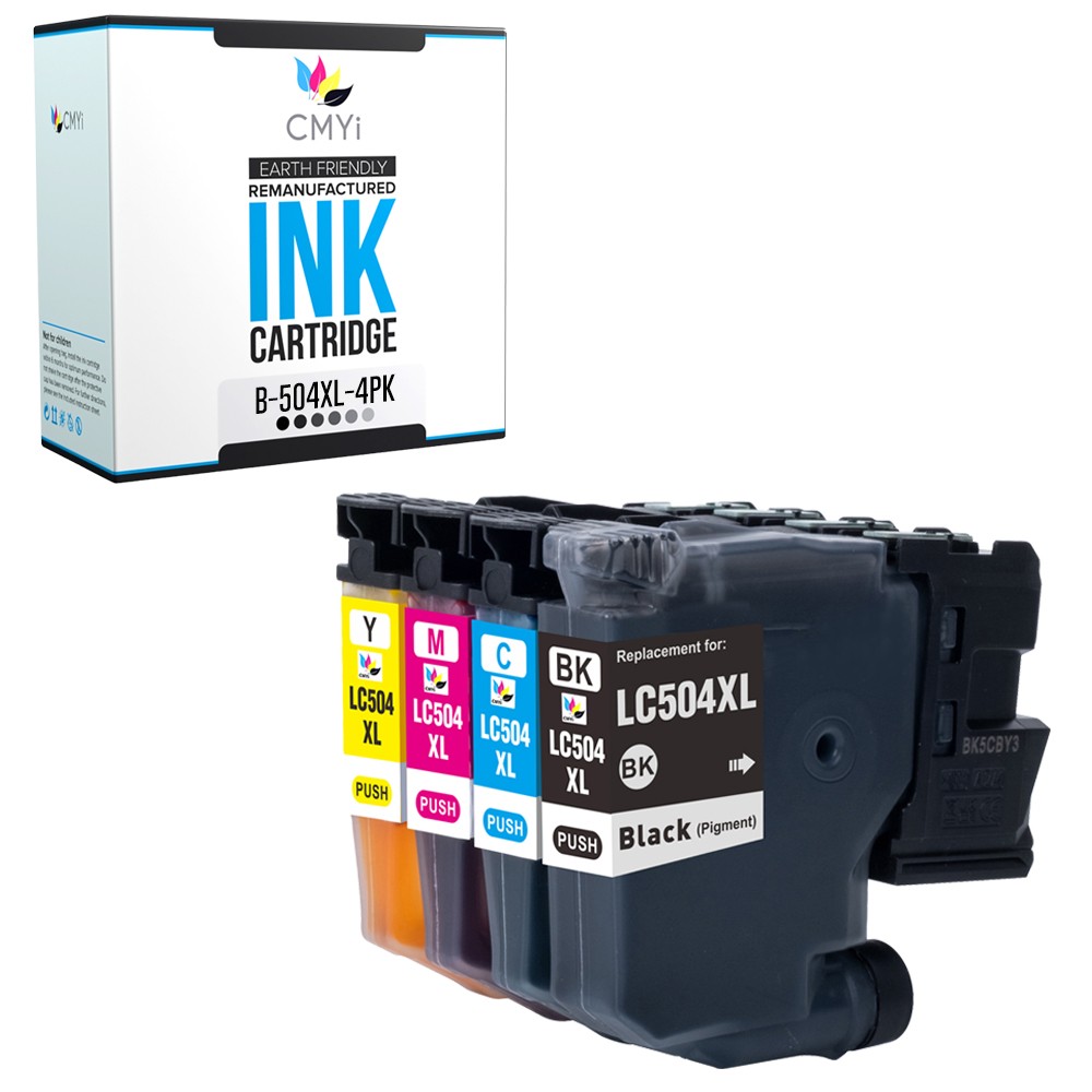 4-Pack Compatible CMYi LC504XL Ink Cartridges Combo fit Brother MFC-J1365DW