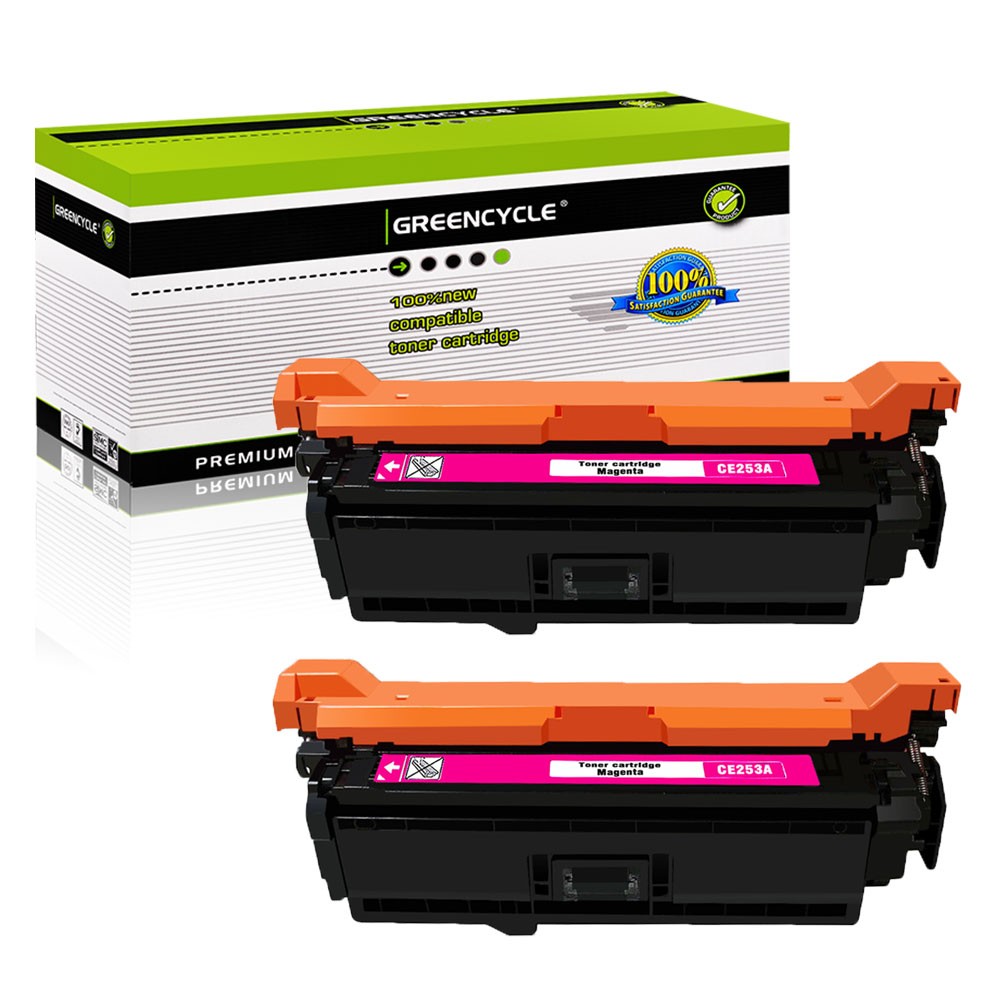 2PK CE253A Magenta Toner Compatible for HP Color LaserJet CM3530 CM3530fs CP3525