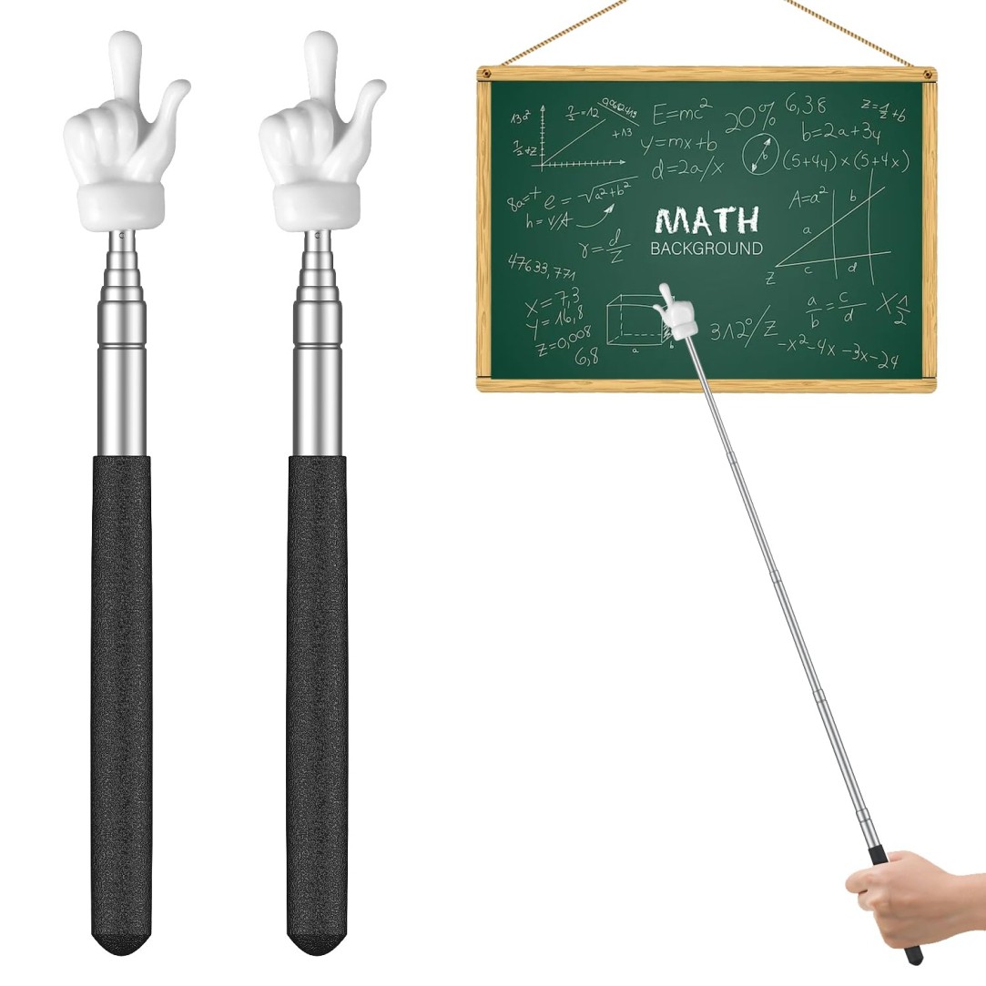 Uniclife 2 Pcs Telescopic Teachers Pointer Mini Retractable Finger Pointer Stick