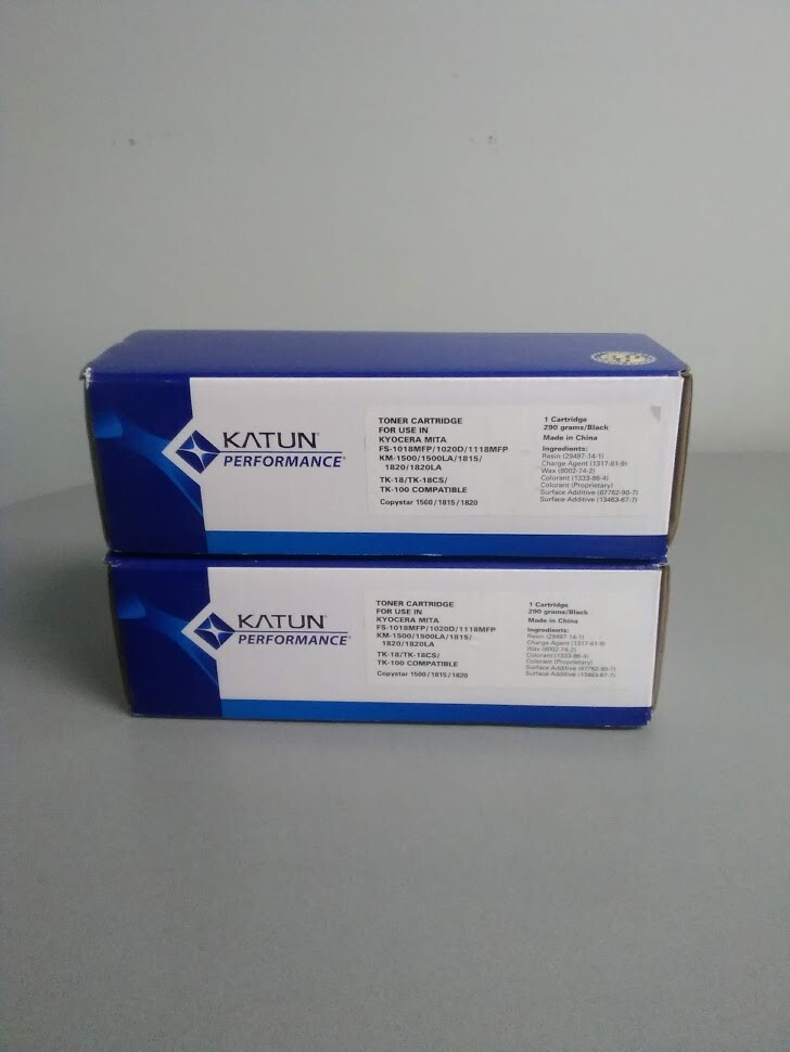  KATUN 39673 COMPATIBLE FOR KYOCERA TK-18/ TK-100/TK-18CS LOT OF 2