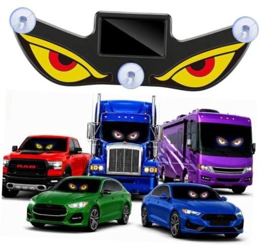 Solar Powered Devil Eyes LED Car Light, Dynamic Windshield Yellow Red Yellow