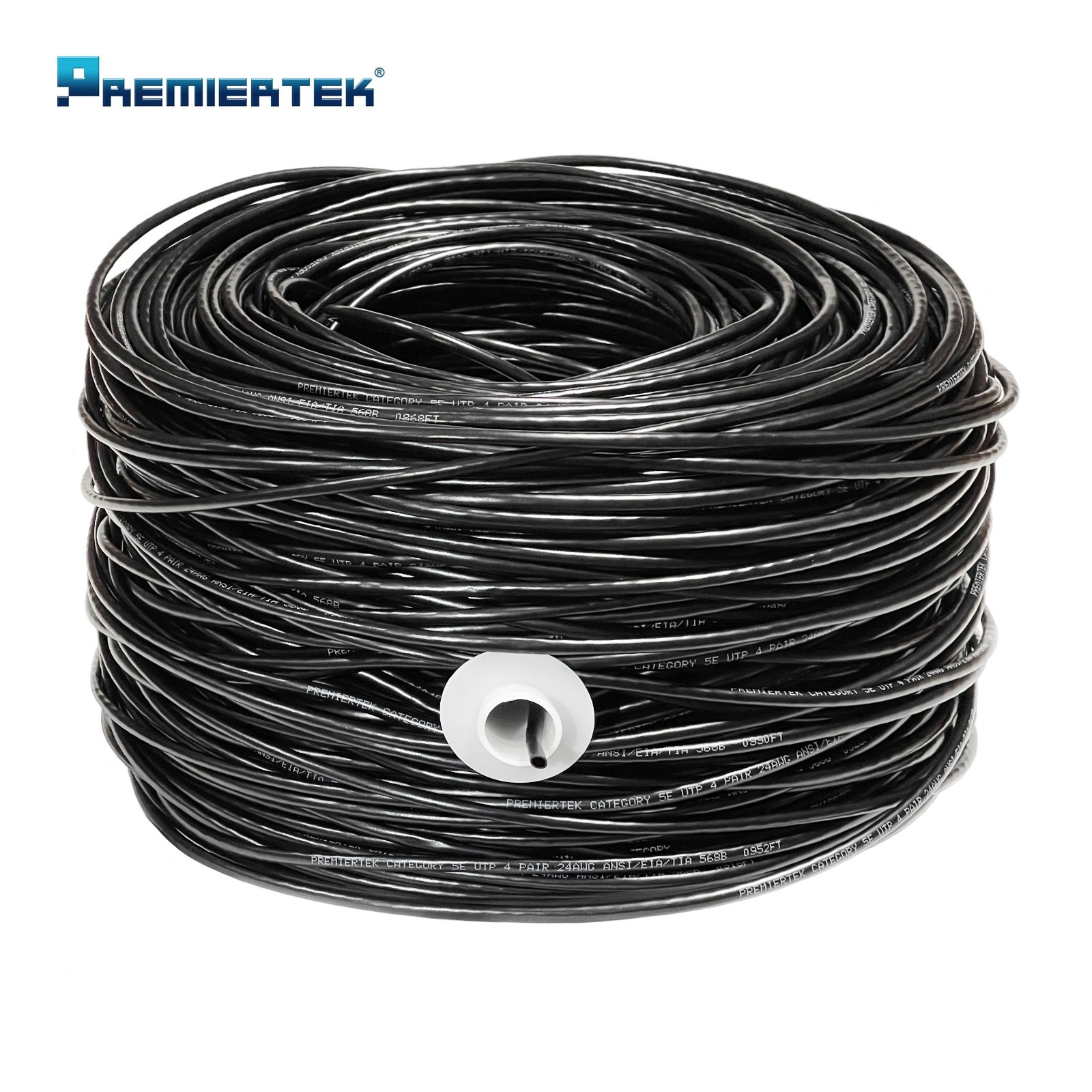 CAT5E CABLE UTP 1000FT BLACK WIRE BULK ETHERNET LAN NETWORK CAT5e RJ45
