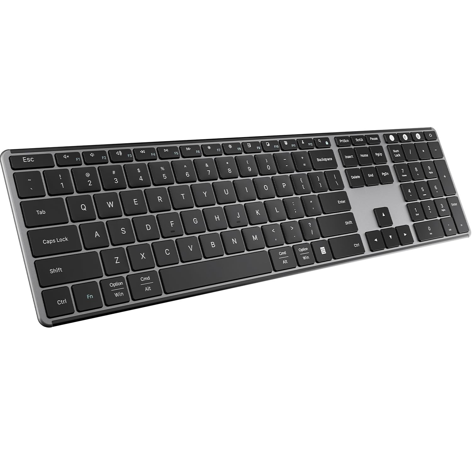 AUSDOM 2.4G Wireless Bluetooth Keyboard Full Size, Quiet Slim Multi-Device Re...