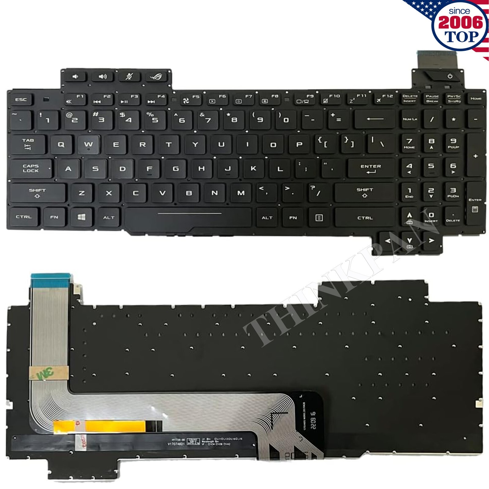 US Keyboard Backlit for Asus ROG Strix GL503 GL503V GL703V GL703VD GL703GE