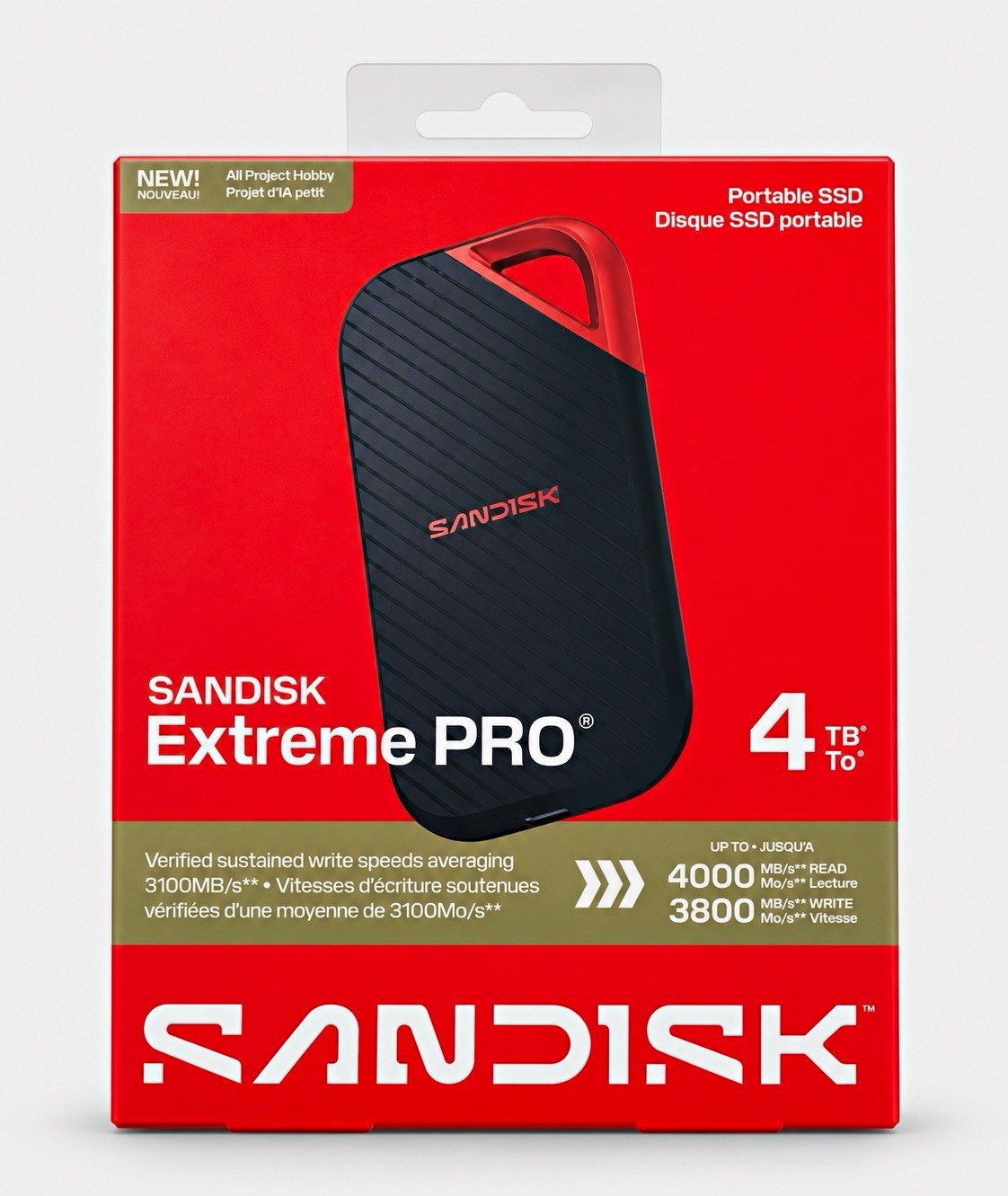 SanDisk Extreme PRO V3 4TB Portable SSD USB4 4000MB/s SDSSDE83-4T00-G25