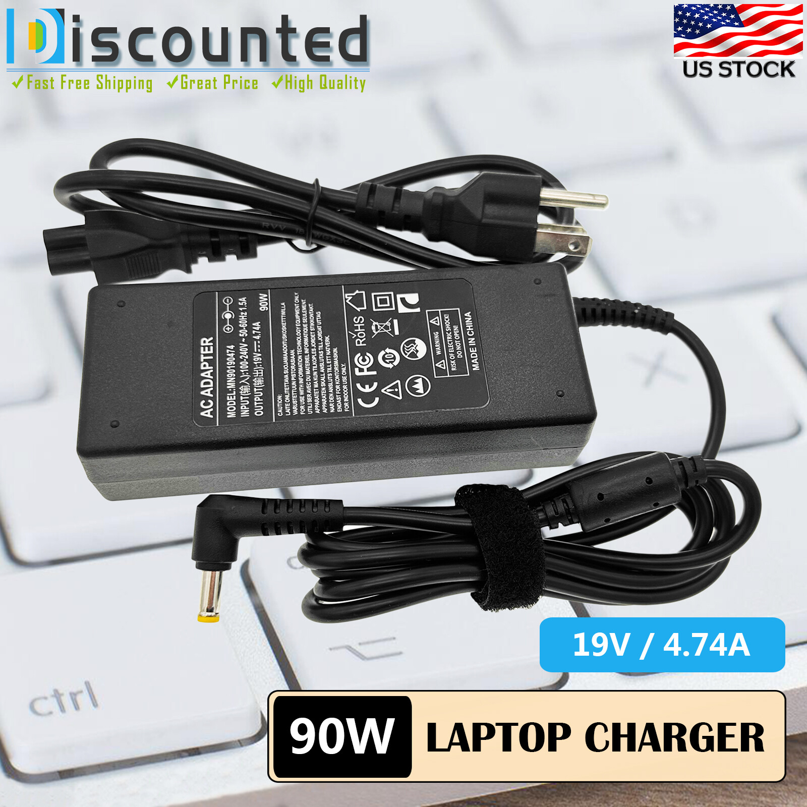 AC Adapter For HIPRO HP-OL093B13P LAPTOP Power Charger Supply Cord 90W NEW