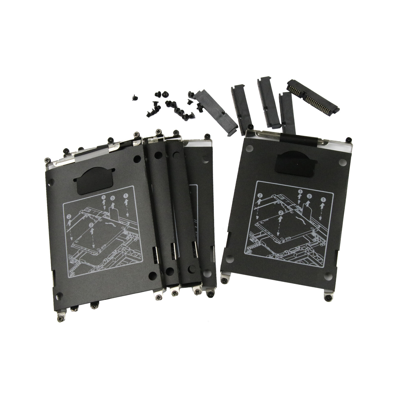 5PCS NEW SATA Hard Drive Caddy with Connector for HP EliteBook 2560p 2570p 2560