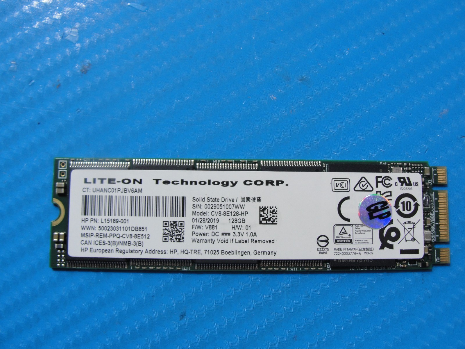 HP 15-cs2013ms Lite-On 128GB M.2 SSD Solid State Drive CV8-8E128-HP L15189-001