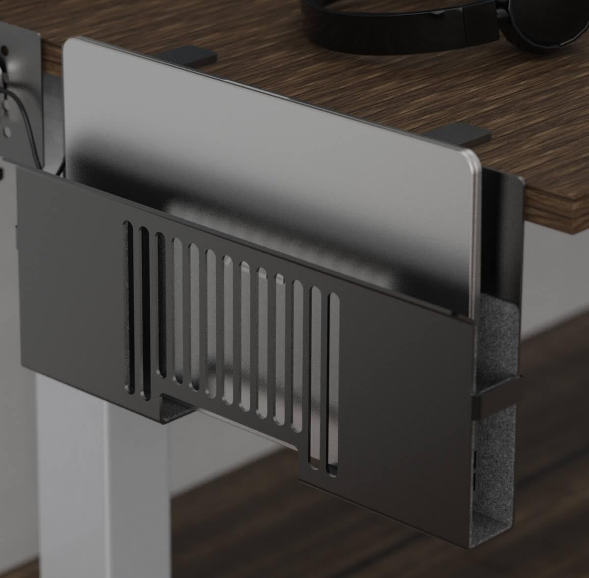 Vertical Side-Mount Laptop Holder Bracket for Desk Storage -fits: Dell/Acer/A...