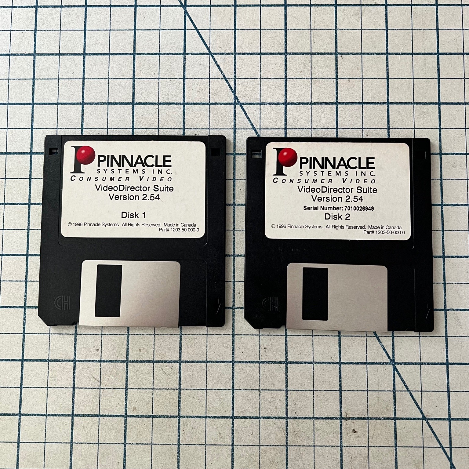 Pinnacle VideoDirector Suite Software 3.5" Floppy Disk Set 1996 Windows Vintage