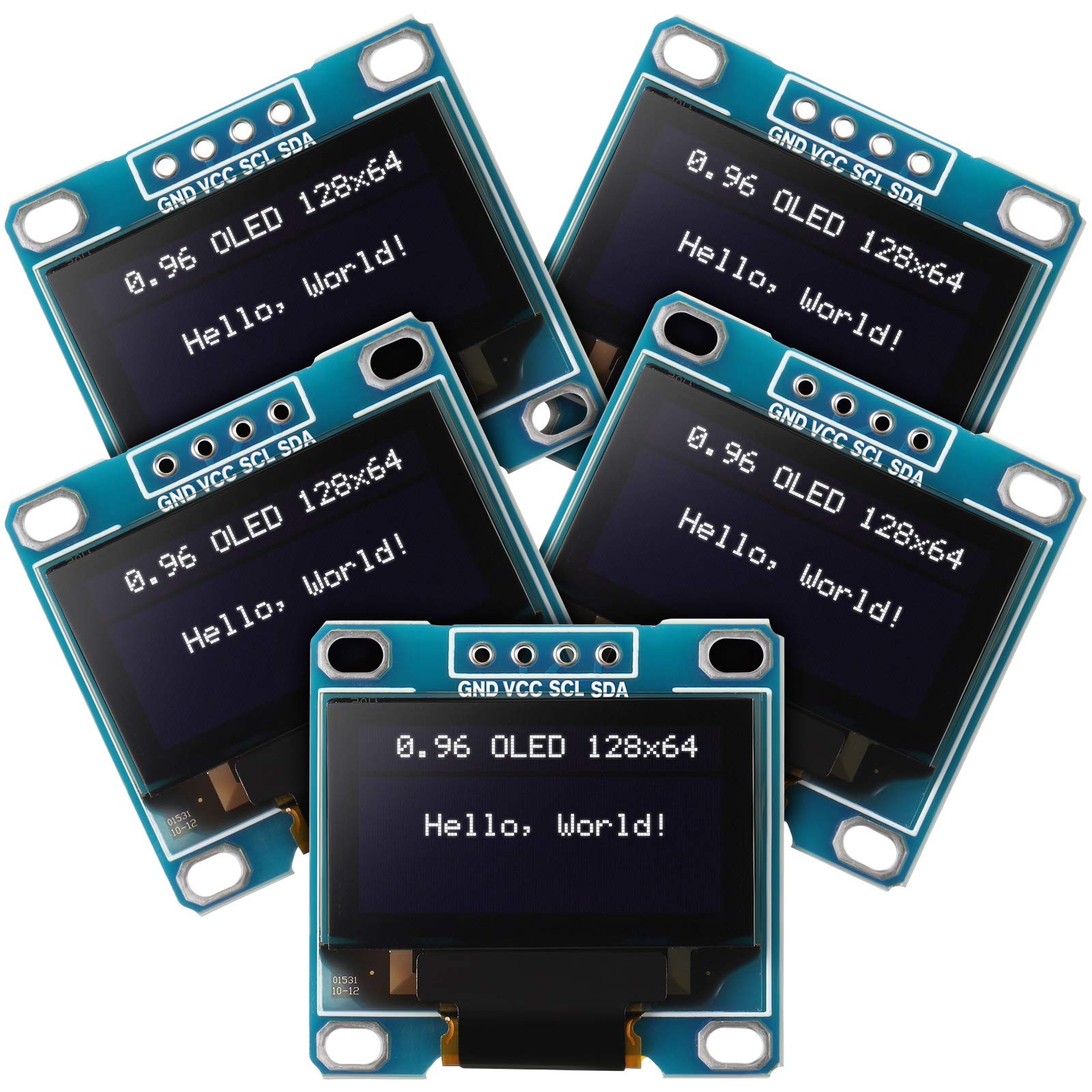 5 Pieces 0.96 Inch OLED Module 12864 128x64 Driver IIC I2C Serial -Luminous D...