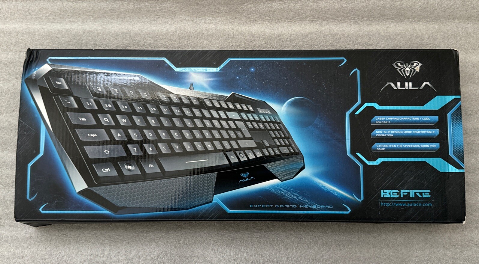 AULA Be Fire Wired Gaming Keyboard, Blue Light, Tested.