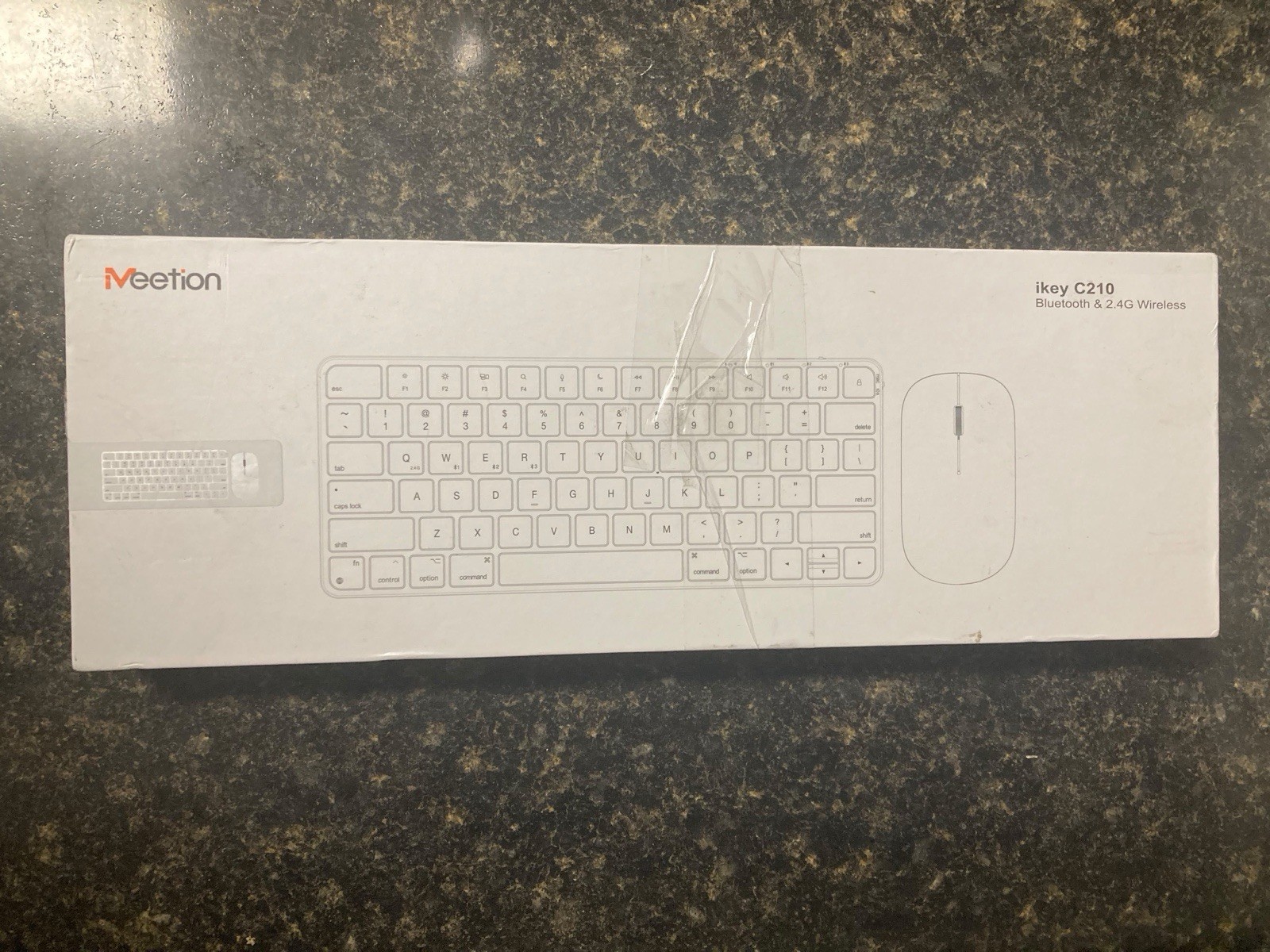 Meetion iKey C210 Slim Wireless Bluetooth Keyboard & Mouse Combo White English