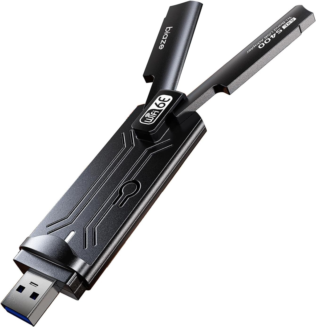 Biaze USB 3.0 Wireless Network Adapter Dual Band WiFi 6E 5400Mbps Plug and Play